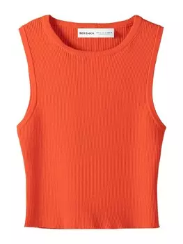 Вязаный топ Bershka, красный