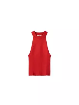 Вязаный топ Bershka, красный