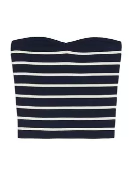 Вязаный топ Bershka, ночная синяя