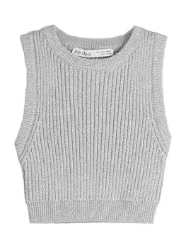 Вязаный топ Bershka, серебро