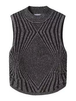 Вязаный топ Bershka, серебро