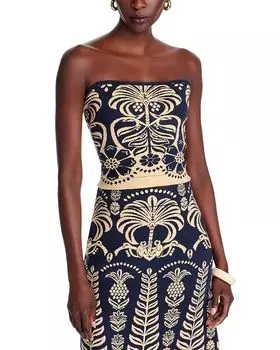 Вязаный топ без рукавов Ainika Tropical Splendor FARM Rio, синий