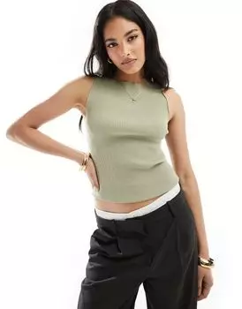 Вязаный топ без рукавов цвета хаки & Other Stories