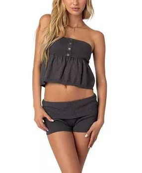 Вязаный топ без рукавов Edikted Cecelia, серый