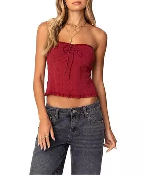 Вязаный топ без рукавов Edikted Lacey, красный