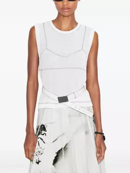 Вязаный топ без рукавов Tory Burch, белый