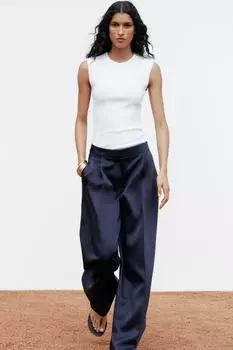 Вязаный топ без рукавов ZARA, белый