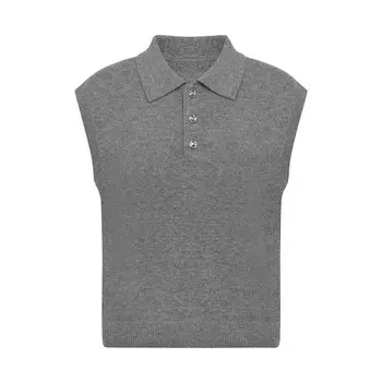 Вязаный топ Deep Breath без рукавов из шерсти и кашемира, серый