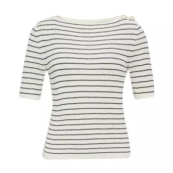 Вязаный топ Deep Breath с короткими рукавами и жемчужными пуговицами, черный