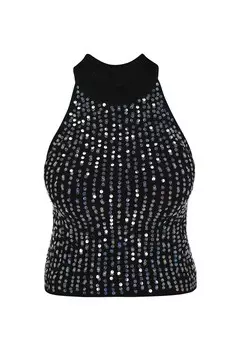 Вязаный топ faina Comfortable Collection, черный