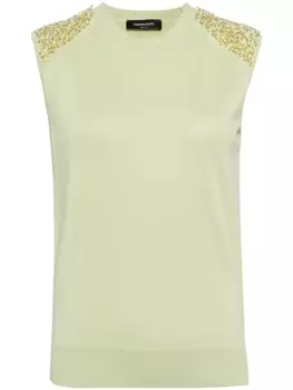 Вязаный топ Funghetto с кристаллами Fabiana Filippi, зеленый