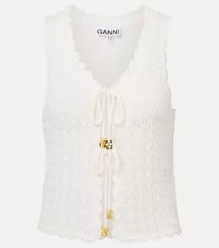 Вязаный топ Ganni, Egret