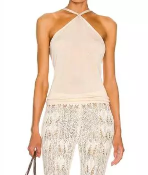 Вязаный топ-халтер цвета экрю St. Agni, цвет ecru