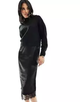 Вязаный топ и атласная юбка New Look 2 в 1