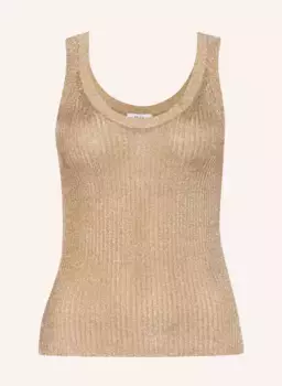 Вязаный топ imogen из пряжи с блестками Reiss, желтый