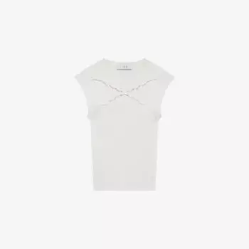 Вязаный топ Iro Kayan с вырезами, ярко-белый