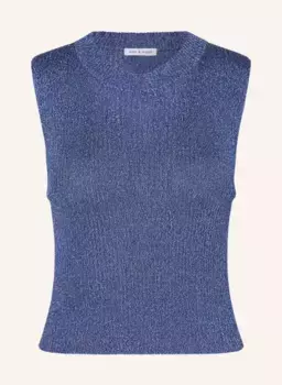 Вязаный топ из блестящей пряжи Mrs & Hugs, синий