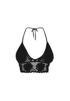 Вязаный топ IZIA Boho, черный