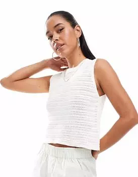 Вязаный топ JJXX белого цвета