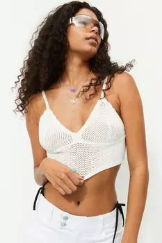 Вязаный топ крючком H&amp;M, белый