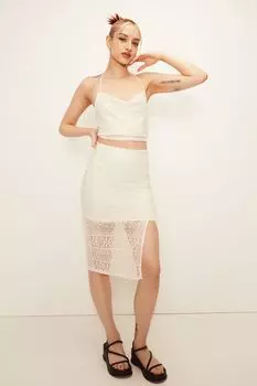 Вязаный топ крючком H&amp;M, пломбир