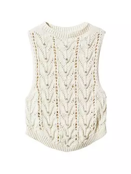 Вязаный топ Mango BELLA, светло-бежевый