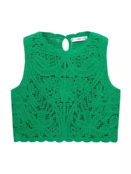 Вязаный топ MANGO Esteba, зеленый