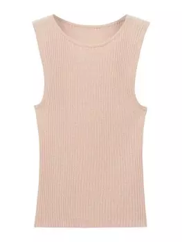Вязаный топ MANGO Knitted Top LULA, розовый