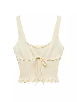 Вязаный топ Mango LOVI, экрю