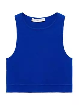 Вязаный топ MANGO MADRID, синий