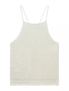 Вязаный топ MANGO MORONA, экрю