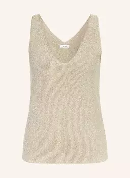 Вязаный топ мика с блестками из пряжи. Reiss, золотой