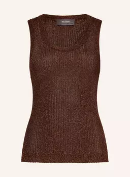 Вязаный топ ммрелана из блестящей пряжи MOS MOSH, коричневый