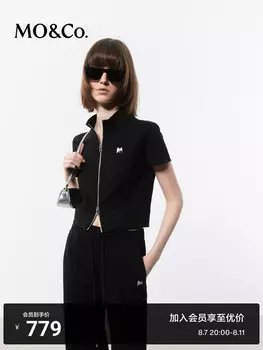 Вязаный топ Moco с короткими рукавами, черный