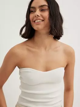 Вязаный топ NA-KD, белый