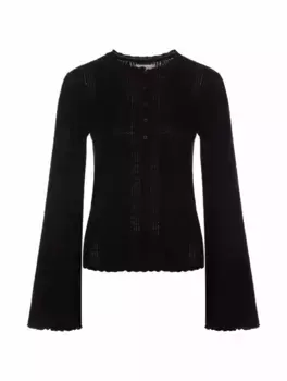 Вязаный топ на пуговицах LouLou de Saison, черный