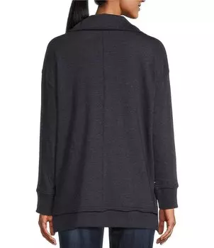 Вязаный топ на пуговицах Westbound с длинными рукавами и горловиной на пуговицах, синий