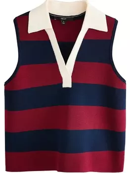 Вязаный топ Next, цвет Dark blue/Carmine red