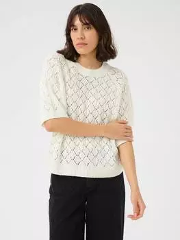 Вязаный топ nika pointelle KAFFE, цвет Chalk