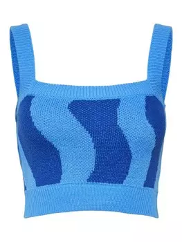 Вязаный топ Noisy may Cosmic, синий