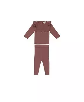 Вязаный топ Noovel и штаны на ножке для маленьких девочек, комплект из 2 предметов Maniere, фиолетовый