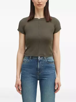 Вязаный топ Ottolinger с короткими рукавами, зеленый