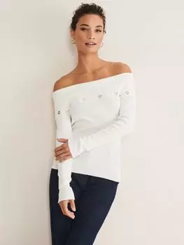 Вязаный топ Phase Eight Mirelle Bardot, цвет слоновой кости