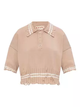 Вязаный топ-поло Marni, розовый