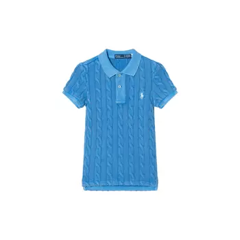Вязаный топ-поло с вышивкой Polo Pony Polo Ralph Lauren, синий