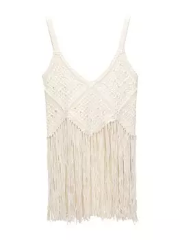 Вязаный топ Pull&Bear, экрю