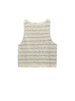 Вязаный топ Pull&Bear, бежевый