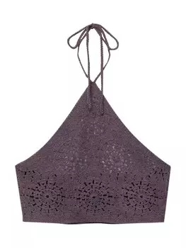 Вязаный топ Pull&Bear, цвет Blackberry