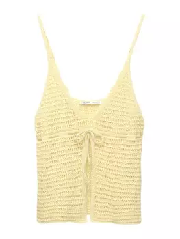 Вязаный топ Pull&Bear, цвет Pastel yellow