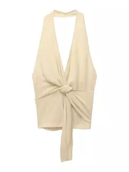 Вязаный топ Pull&Bear, нюд